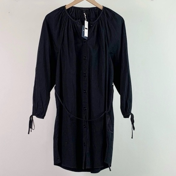 J. Crew NWT Tie Sleeve Poplin Button Front Mini Dress Shirtdress - Picture 5 of 9